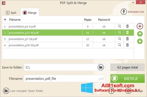 Снимка на екрана PDF Split and Merge за Windows 8.1