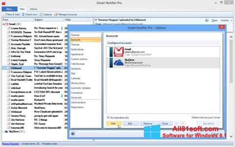 Снимка на екрана Gmail Notifier за Windows 8.1