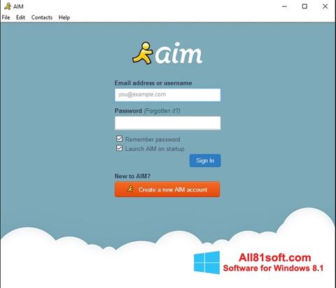 Снимка на екрана AOL Instant Messenger за Windows 8.1