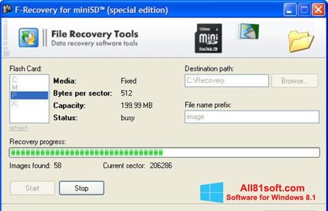 Снимка на екрана F-Recovery SD за Windows 8.1