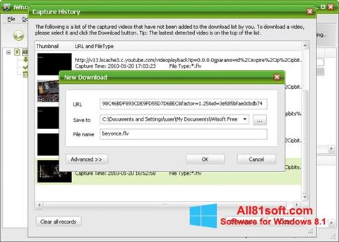 Снимка на екрана Free Video Catcher за Windows 8.1