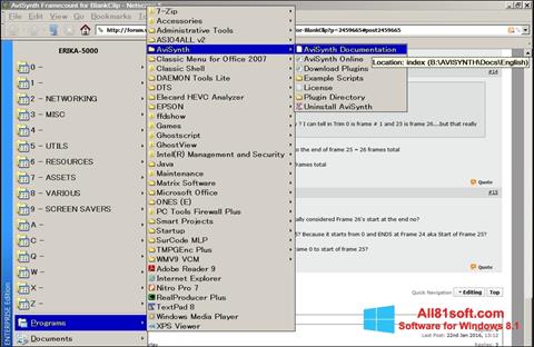 Снимка на екрана AviSynth за Windows 8.1