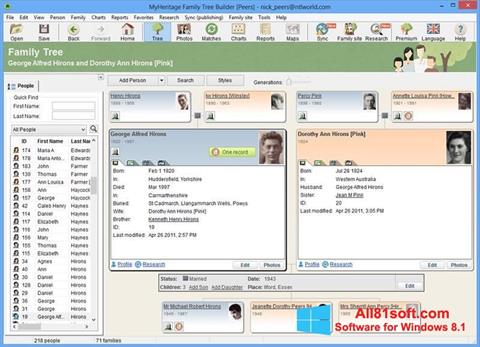 Снимка на екрана Family Tree Builder за Windows 8.1