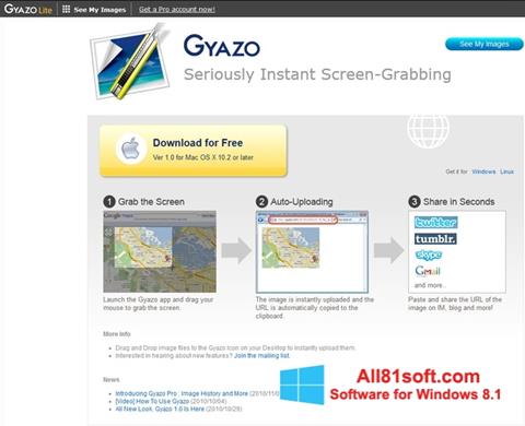 Снимка на екрана Gyazo за Windows 8.1