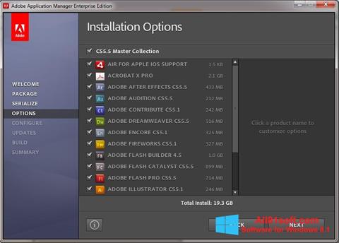 Снимка на екрана Adobe Application Manager за Windows 8.1