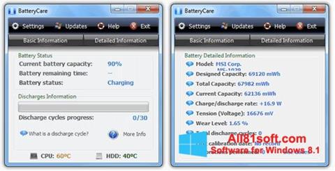 Снимка на екрана BatteryCare за Windows 8.1