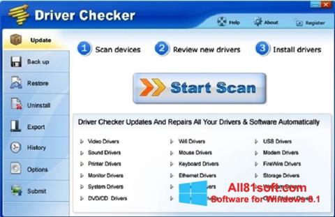 Снимка на екрана Driver Checker за Windows 8.1