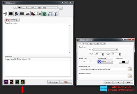 Снимка на екрана Dxtory за Windows 8.1