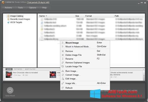 Снимка на екрана DAEMON Tools Ultra за Windows 8.1