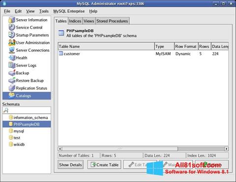 Снимка на екрана MySQL за Windows 8.1