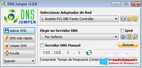 Снимка на екрана DNS Jumper за Windows 8.1