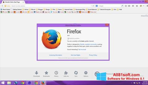 Снимка на екрана Mozilla Firefox Offline Installer за Windows 8.1