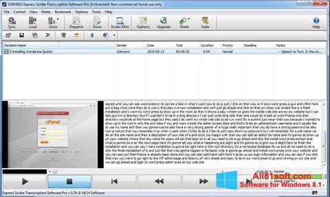 Снимка на екрана Express Scribe за Windows 8.1