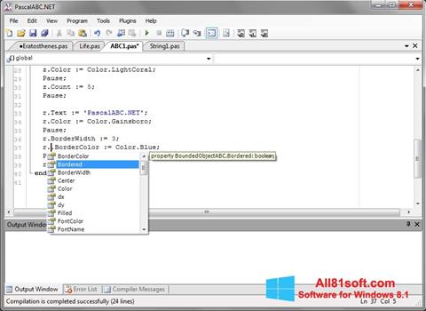 Снимка на екрана Pascal ABC за Windows 8.1