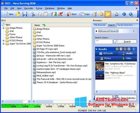 Снимка на екрана Nero Burning ROM за Windows 8.1