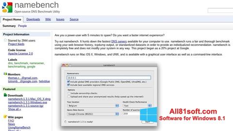 Снимка на екрана NameBench за Windows 8.1