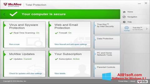 Снимка на екрана McAfee Total Protection за Windows 8.1