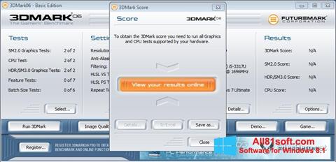 Снимка на екрана 3DMark06 за Windows 8.1
