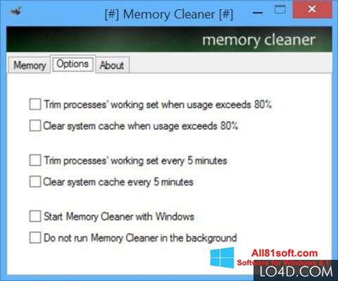 Снимка на екрана Memory Cleaner за Windows 8.1