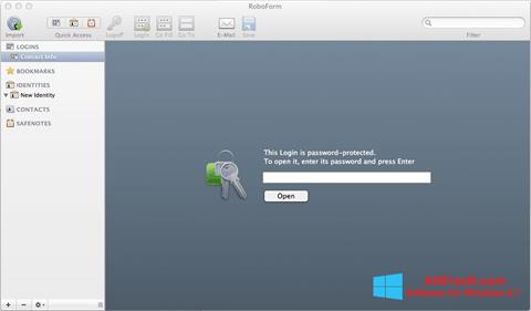 Снимка на екрана RoboForm за Windows 8.1