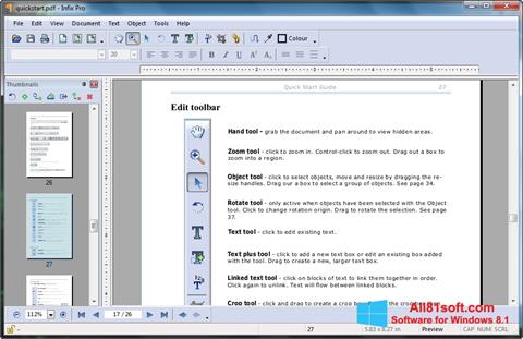 Снимка на екрана Infix PDF Editor за Windows 8.1