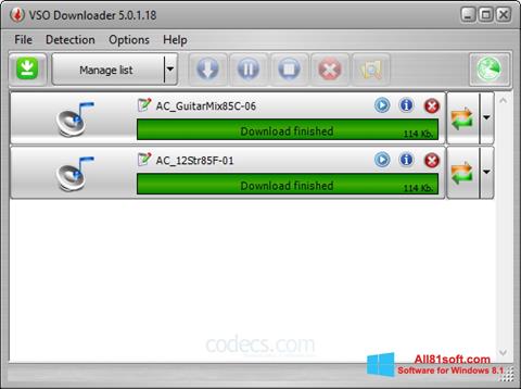 Снимка на екрана VSO Downloader за Windows 8.1