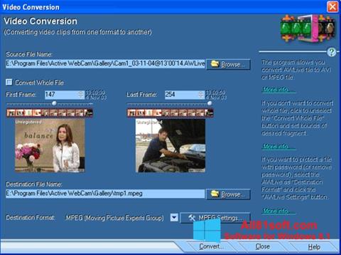 Снимка на екрана Active WebCam за Windows 8.1