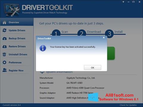 Снимка на екрана Driver Toolkit за Windows 8.1