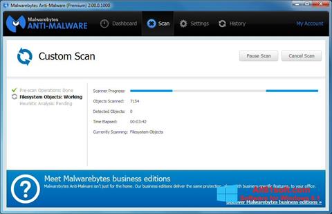 Снимка на екрана Malwarebytes Anti-Malware за Windows 8.1