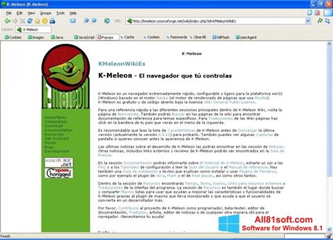 Снимка на екрана K-Meleon за Windows 8.1