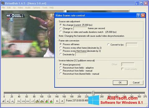 Снимка на екрана VirtualDubMod за Windows 8.1