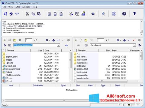 Снимка на екрана Core FTP за Windows 8.1