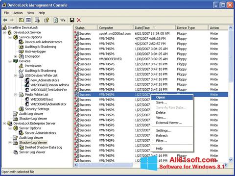 Снимка на екрана DeviceLock за Windows 8.1