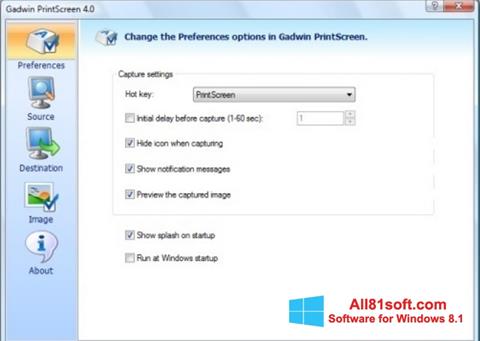 Снимка на екрана Gadwin PrintScreen за Windows 8.1