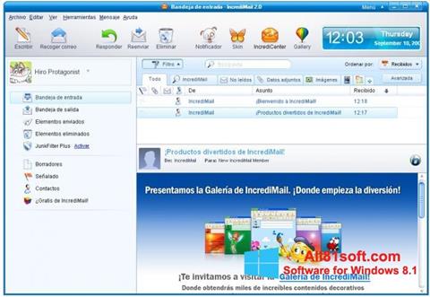 Снимка на екрана IncrediMail за Windows 8.1