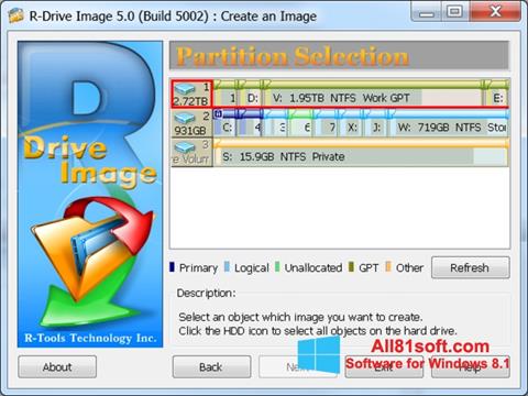 Снимка на екрана R-Drive Image за Windows 8.1