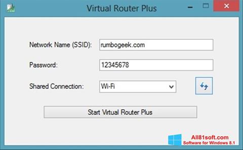 Снимка на екрана Virtual Router Plus за Windows 8.1