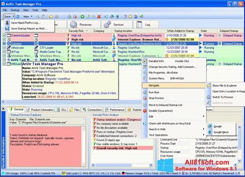 Снимка на екрана AnVir Task Manager за Windows 8.1
