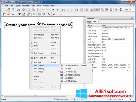 Снимка на екрана Foxit PDF Editor за Windows 8.1