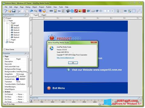 Снимка на екрана AutoPlay Media Studio за Windows 8.1