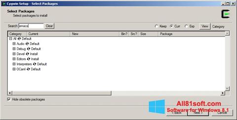 Снимка на екрана Cygwin за Windows 8.1