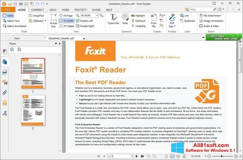 Снимка на екрана Foxit Reader за Windows 8.1