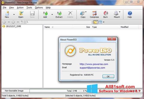 Снимка на екрана PowerISO за Windows 8.1