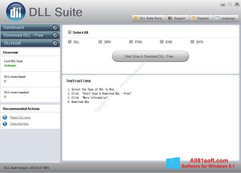 Снимка на екрана DLL Suite за Windows 8.1