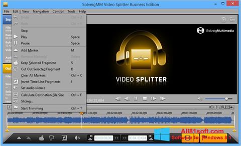 Снимка на екрана SolveigMM Video Splitter за Windows 8.1