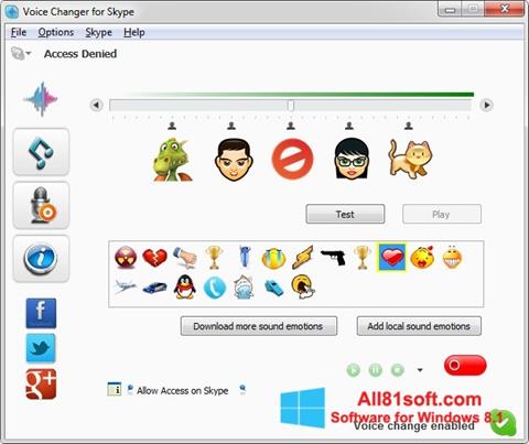 Снимка на екрана Skype Voice Changer за Windows 8.1