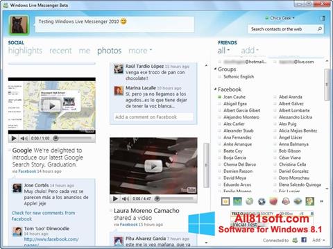 Снимка на екрана Windows Live Messenger за Windows 8.1