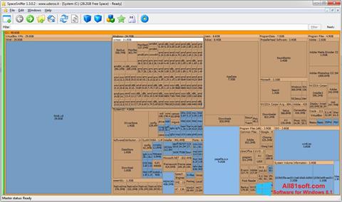 Снимка на екрана SpaceSniffer за Windows 8.1