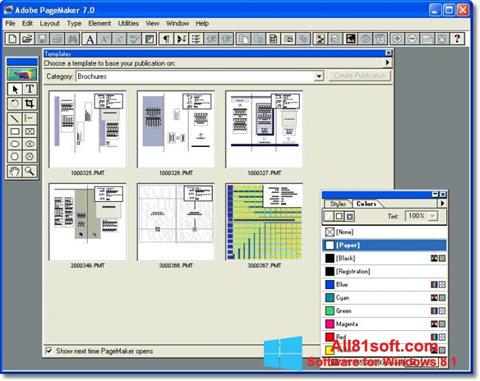 Снимка на екрана Adobe PageMaker за Windows 8.1