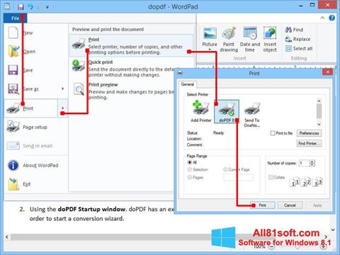 Снимка на екрана doPDF за Windows 8.1